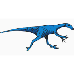 抽象艺术蓝色恐龙惊恐