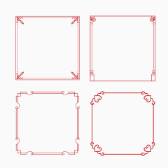 红色方形边框元素