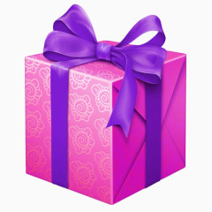 紫色粉色礼盒生日礼物