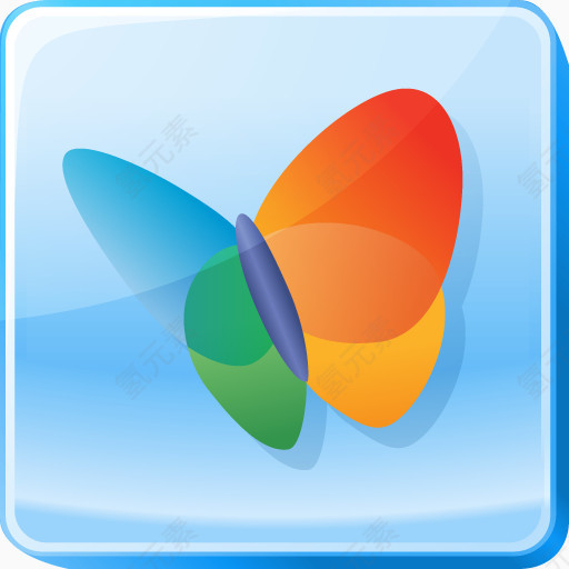 蝴蝶Hotmail生活标志微软MSN广场自由社交媒体图标