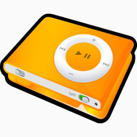 洗牌橙色iPod Shuffle