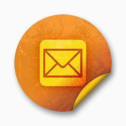邮件广场信封消息电子邮件信橙色贴纸社交媒体
