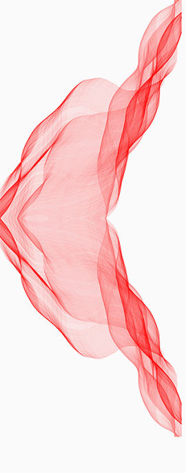 红色半透明飘逸丝带