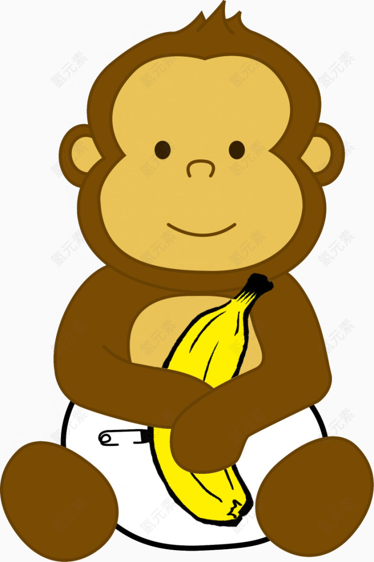 抱着香蕉的小猴子
