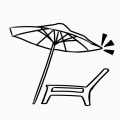 夏日伞下乘凉 可爱卡通图案 萌 Q版风格