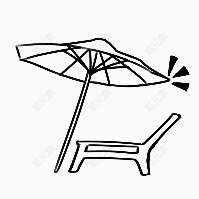 夏日伞下乘凉 可爱卡通图案 萌 Q版风格