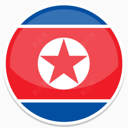 北韩国Flat-Round-World-Flag-icons下载