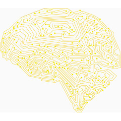 矢量手绘大脑电路板