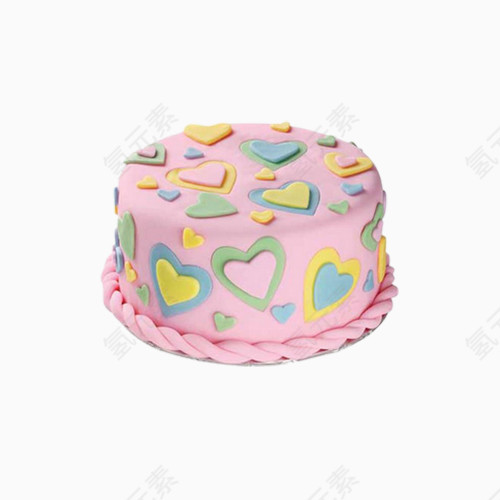 手绘粉色儿童蛋糕