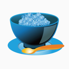 一碗冰块蓝色