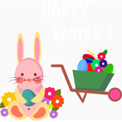 复活节快乐兔子图标矢量图素材