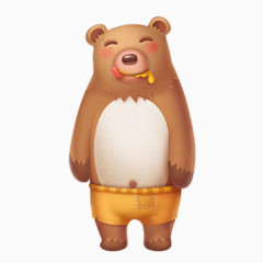小清新简约可爱棕色小熊