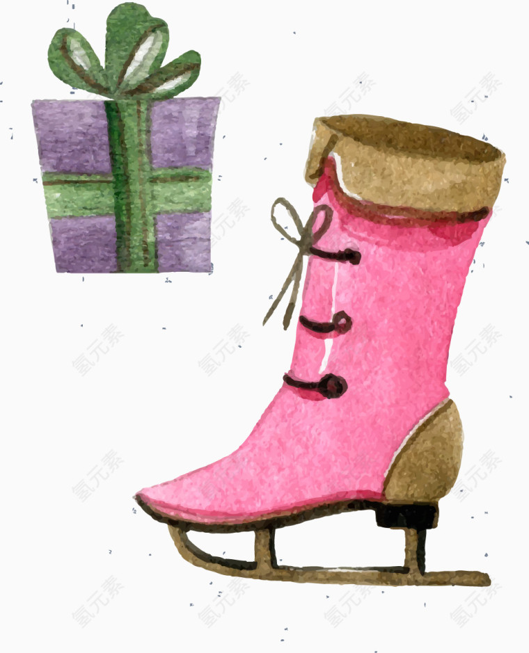 卡通圣诞元素礼物鞋子