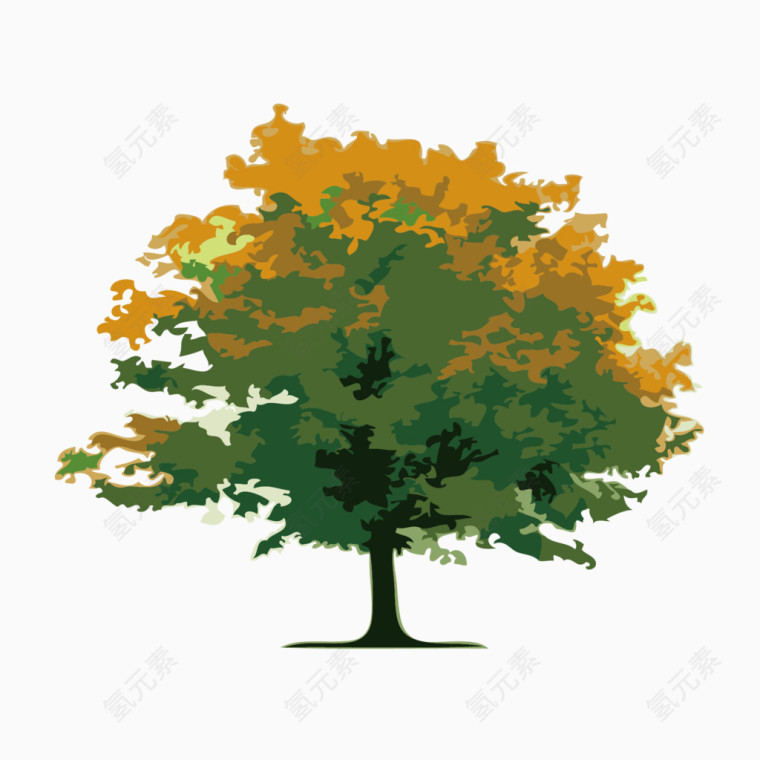 绘画秋天树