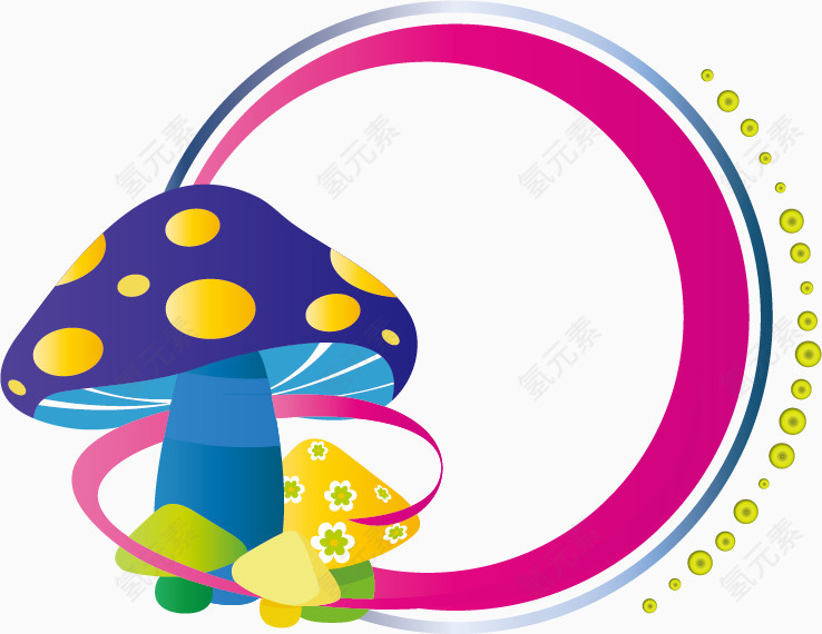 蘑菇圆环边框