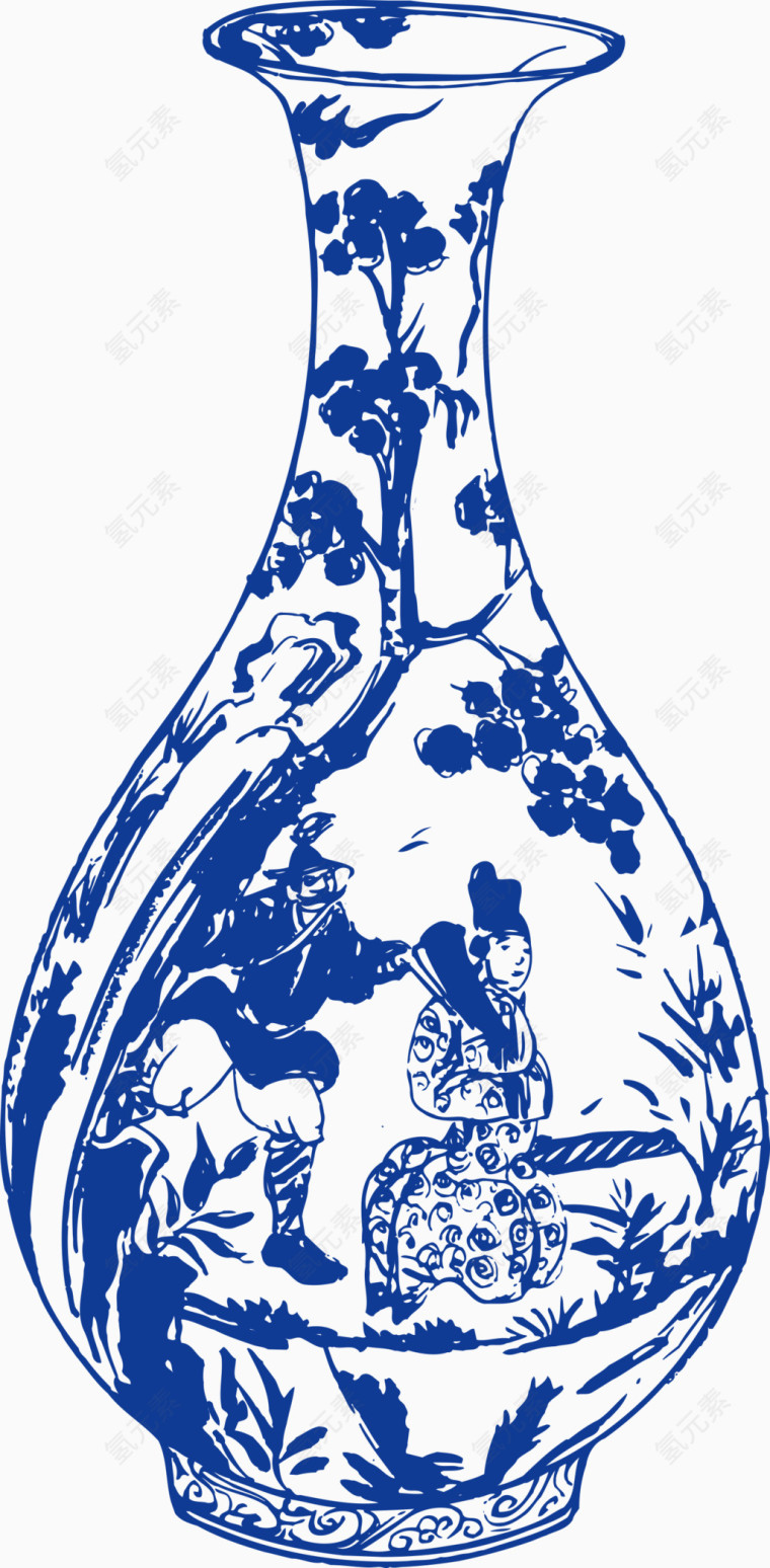 青花瓷花瓶花纹