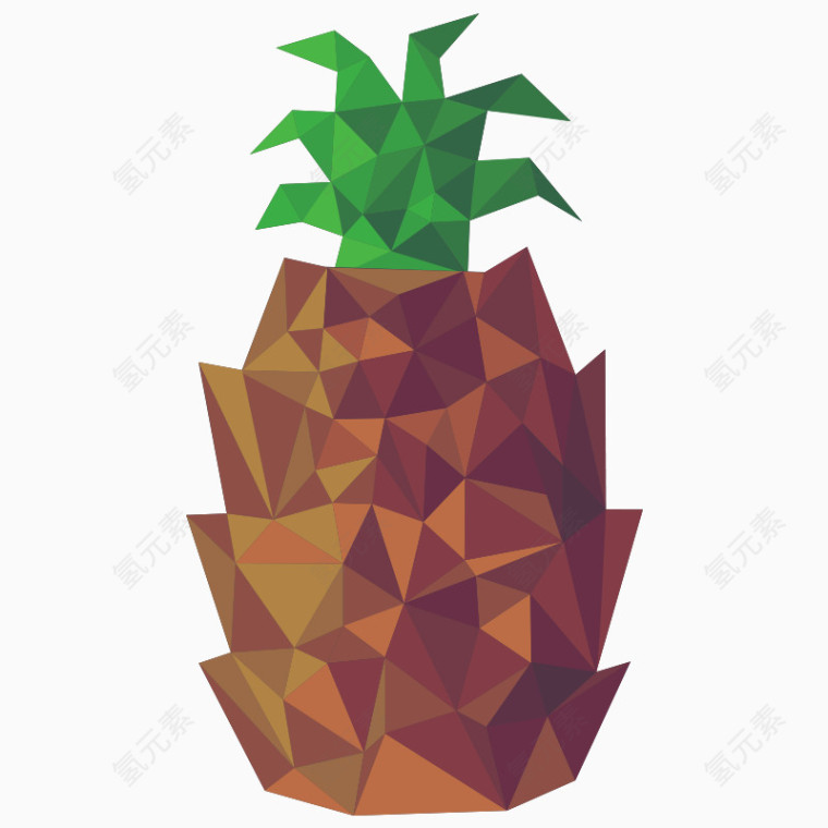 卡通水果多边形菠萝