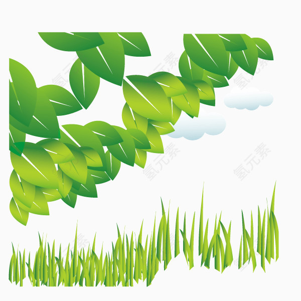 绿色 树叶 草 装饰背景