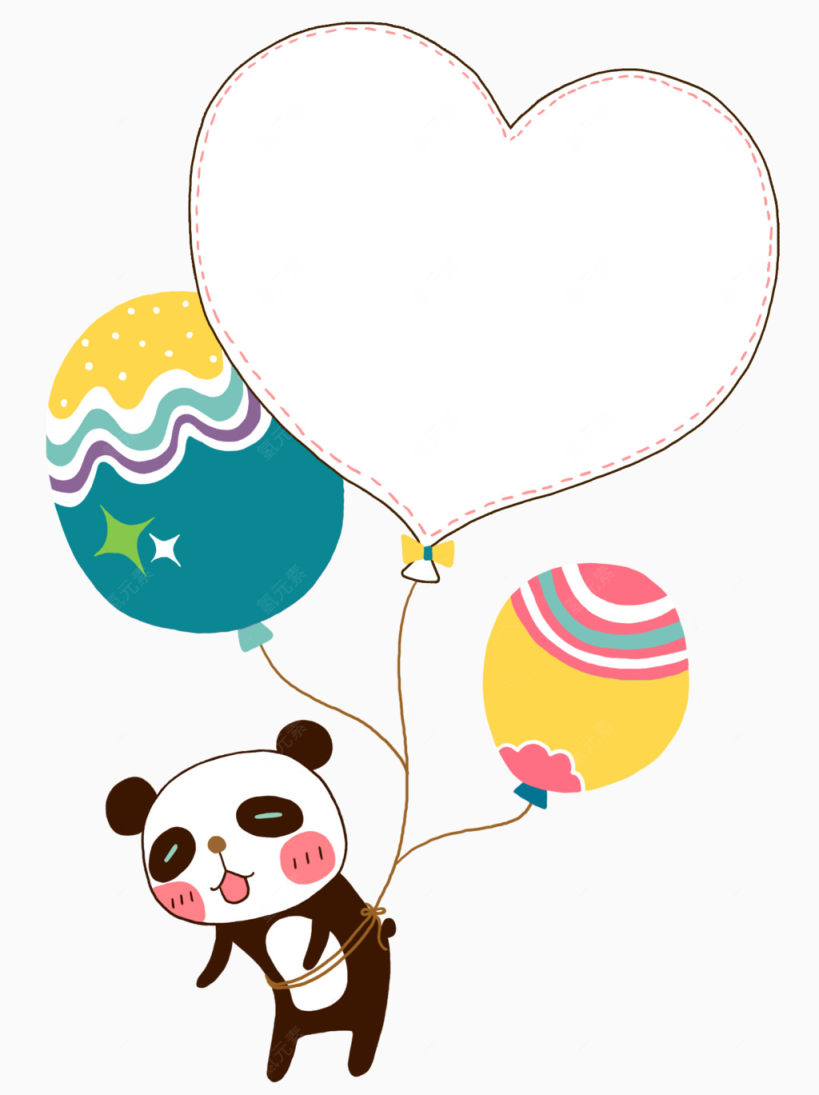 熊猫气球卡通对话框泡泡框  下载