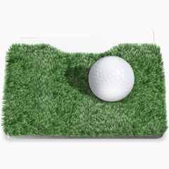 绿色草地白色高尔夫球