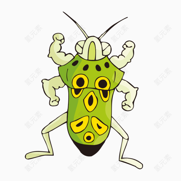 绿色卡通虫子