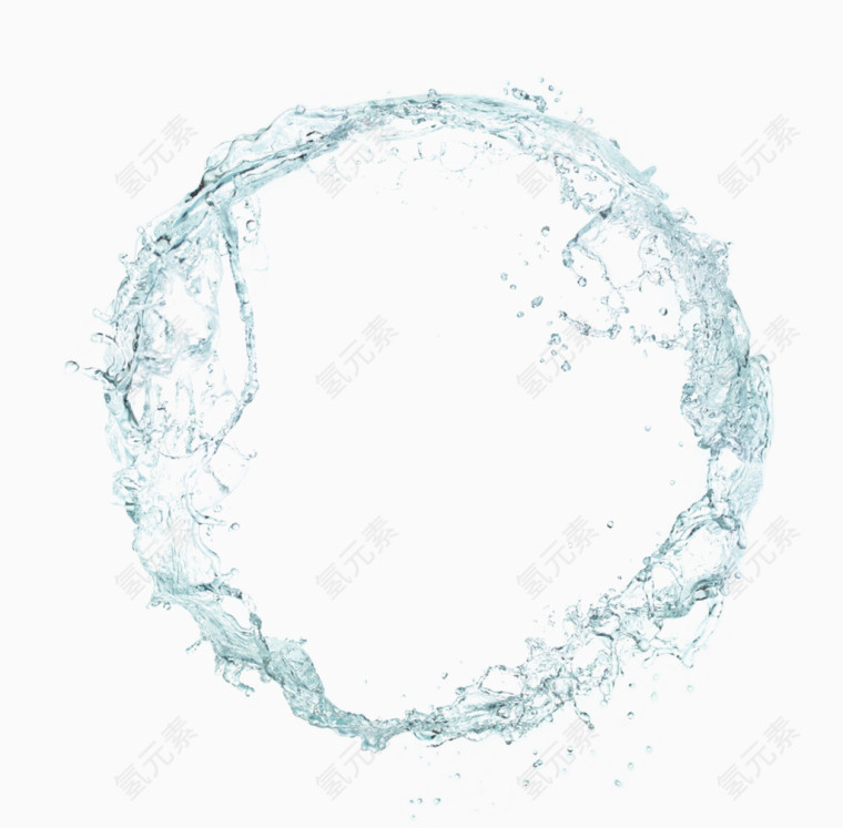 蓝色半透明圆形水元素