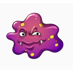 卡通紫色的微生物