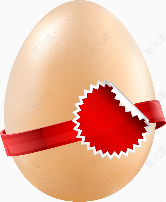 红色折角贴纸鸡蛋