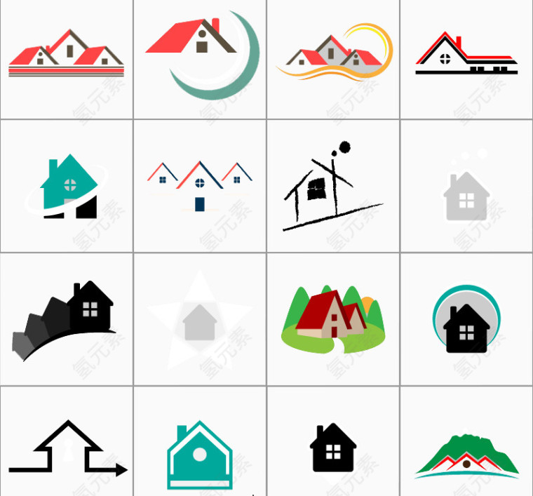16款房地产标志设计矢量素材
