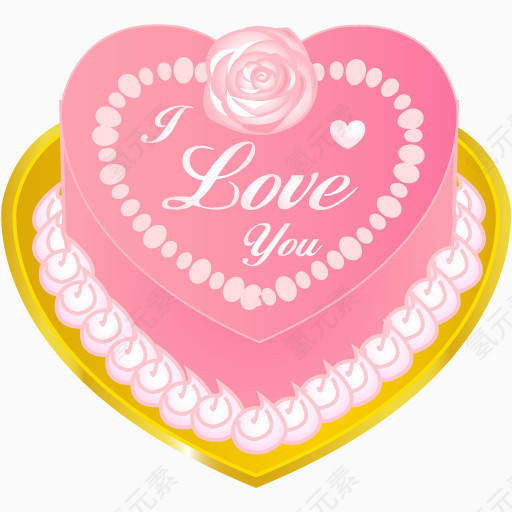 粉色桃心蛋糕公主蛋糕生日