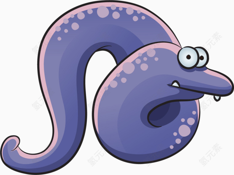 卡通手绘可爱海蛇png 