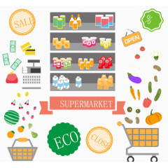 超市用品元素图标