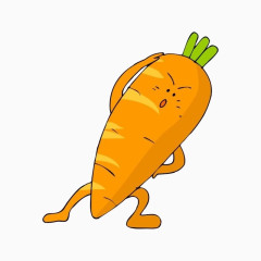 卡通做运动的胡萝卜