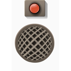 灰色喇叭上的红色按钮