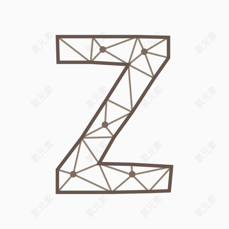 线框三角形几何字母Z