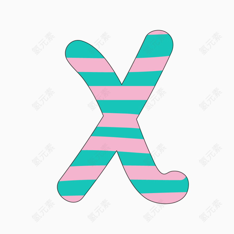 条纹字母X