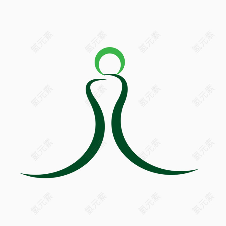 精美绿色小人形状logo