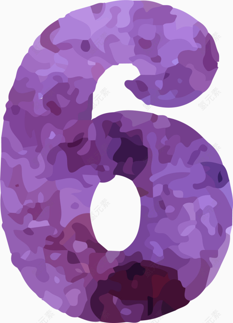 紫色浮雕艺术数字