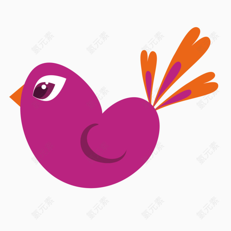紫色卡通鸟