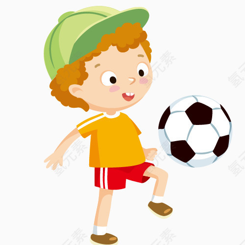 卡通手绘儿童足球童年