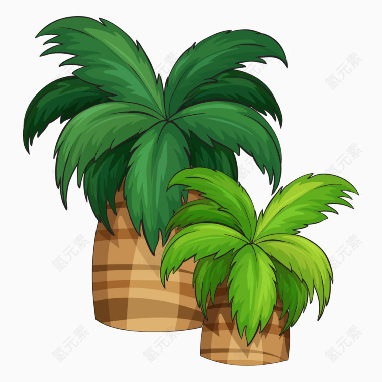 夏日元素卡通椰子树