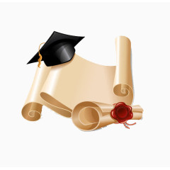 学士帽和毕业证