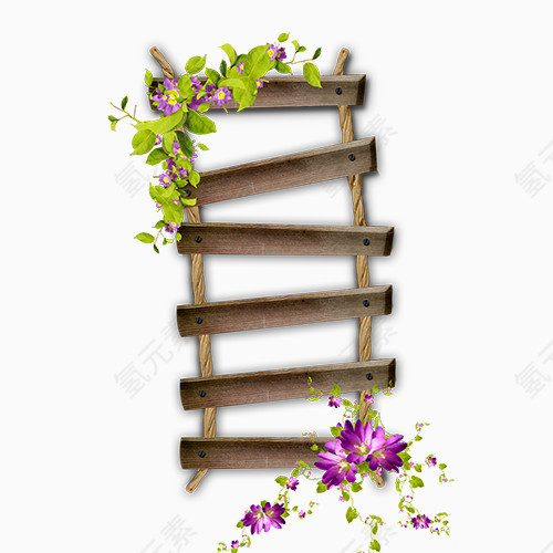 植物装饰梯子