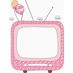 粉色卡通电视机边框