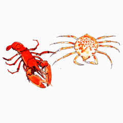 彩绘龙虾螃蟹
