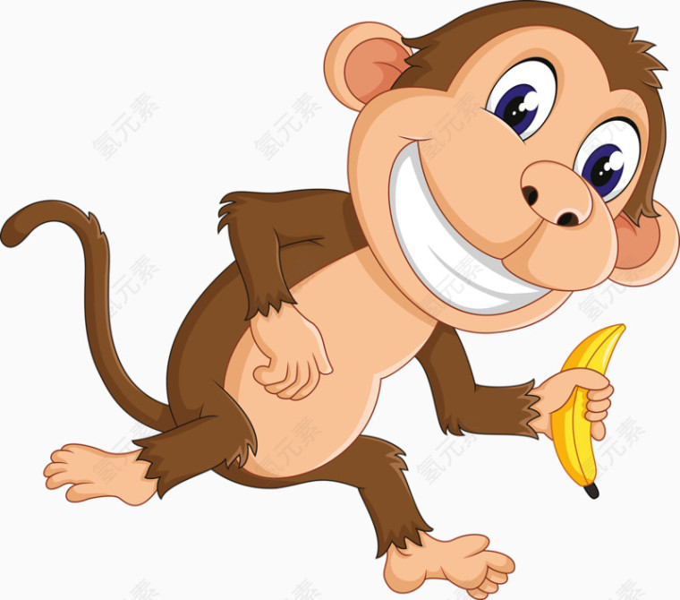 拿着香蕉的小猴子