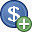 货币美元添加ChalkWork-COMMERCE-icons
