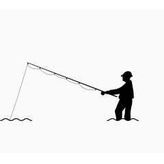 钓鱼渔民剪影