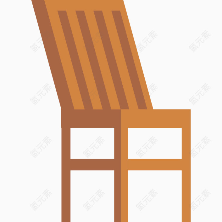 扁平化棕色小座椅