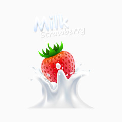 草莓牛奶滴喷溅